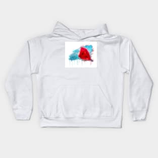 Red Balloon Floating Up in the Air Kids Hoodie